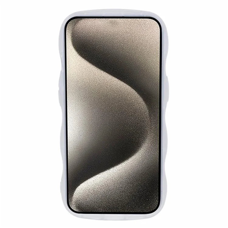 WANLONFENG JWT Series for iPhone 13 TPU Case Epoxy Phone Cover Wavy Edge with Tempered Glass