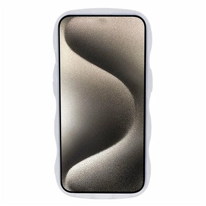 WANLONFENG JWT Series for iPhone 13 TPU Case Epoxy Phone Cover Wavy Edge with Tempered Glass