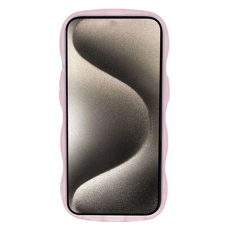 WANLONFENG JWT Series for iPhone 13 TPU Case Epoxy Phone Cover Wavy Edge with Tempered Glass