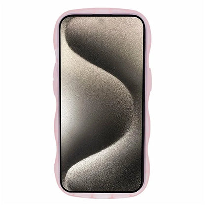 WANLONFENG JWT Series for iPhone 13 TPU Case Epoxy Phone Cover Wavy Edge with Tempered Glass