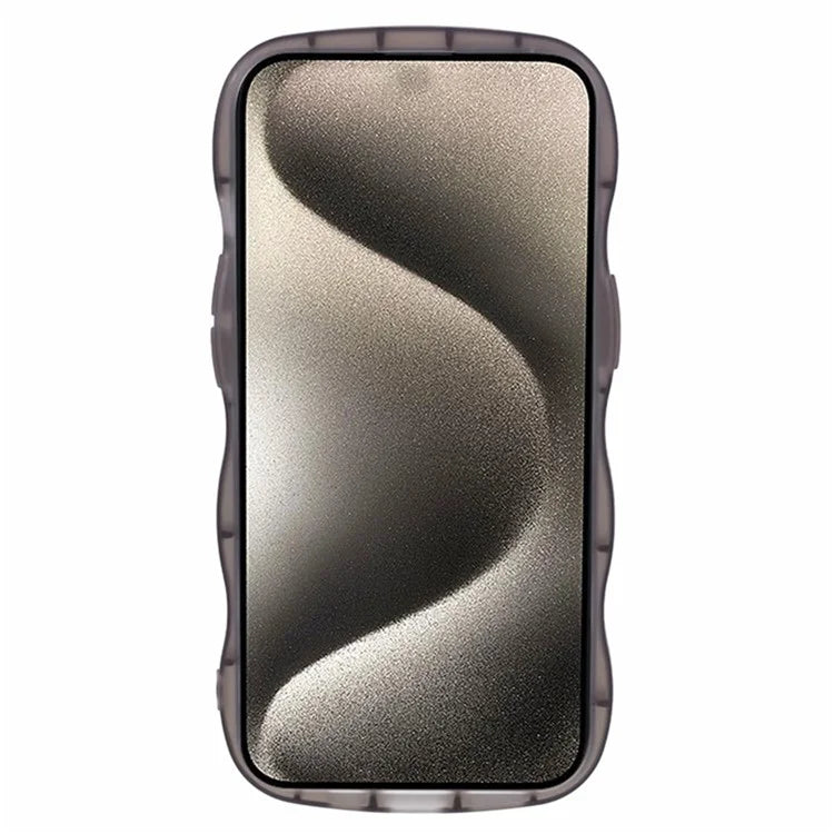 WANLONFENG JWT Series for iPhone 13 TPU Case Epoxy Phone Cover Wavy Edge with Tempered Glass