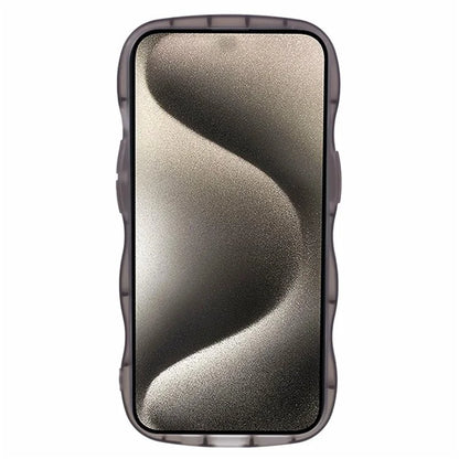 WANLONFENG JWT Series for iPhone 13 TPU Case Epoxy Phone Cover Wavy Edge with Tempered Glass