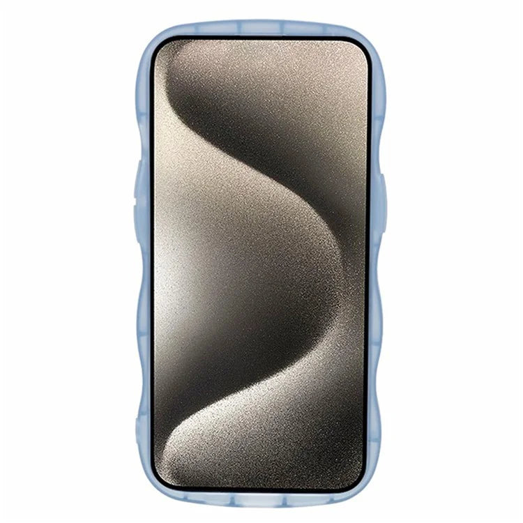 WANLONFENG JWT Series for iPhone 13 TPU Case Epoxy Phone Cover Wavy Edge with Tempered Glass