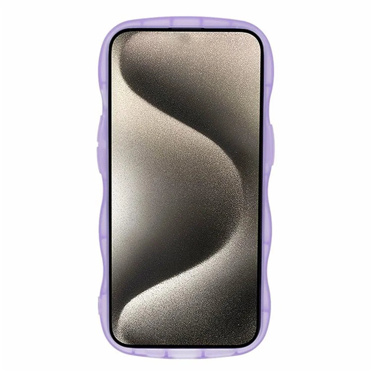 WANLONFENG JWT Series for iPhone 13 TPU Case Epoxy Phone Cover Wavy Edge with Tempered Glass