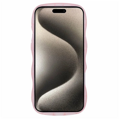 WANLONFENG JWT Series for iPhone 16 Pro Max TPU Case Epoxy Phone Cover Wavy Edge with Tempered Glass
