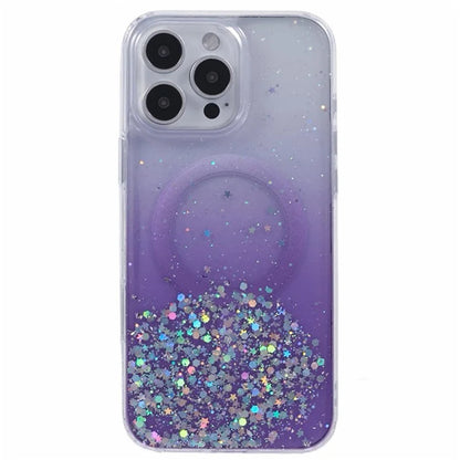 WANLONFENG JWT1 Series for iPhone 16 Pro Max Magnetic Case Epoxy Glitter TPU Phone Cover with Tempered Glass Film