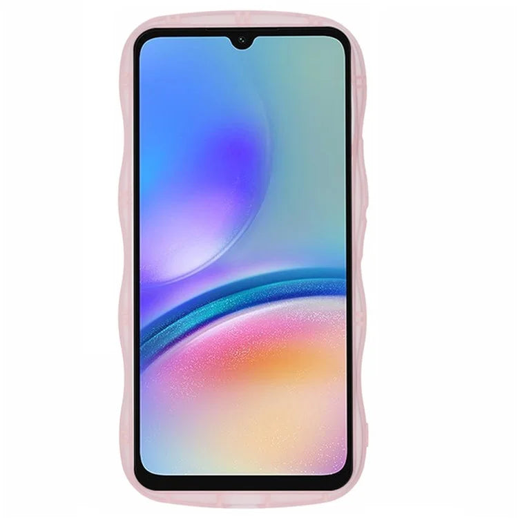 WANLONFENG JWT Series for Samsung Galaxy A55 5G TPU Case Epoxy Phone Cover Wavy Edge with Tempered Glass