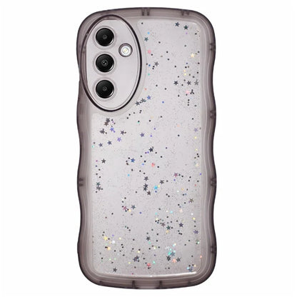 WANLONFENG JWT Series for Samsung Galaxy A55 5G TPU Case Epoxy Phone Cover Wavy Edge with Tempered Glass