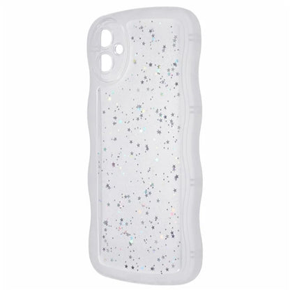 WANLONFENG JWT Series for Samsung Galaxy A05 4G TPU Case Epoxy Phone Cover Wavy Edge with Tempered Glass