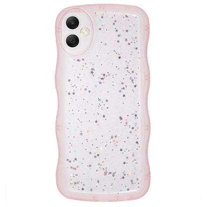 WANLONFENG JWT Series for Samsung Galaxy A05 4G TPU Case Epoxy Phone Cover Wavy Edge with Tempered Glass