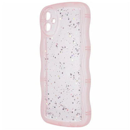 WANLONFENG JWT Series for Samsung Galaxy A05 4G TPU Case Epoxy Phone Cover Wavy Edge with Tempered Glass