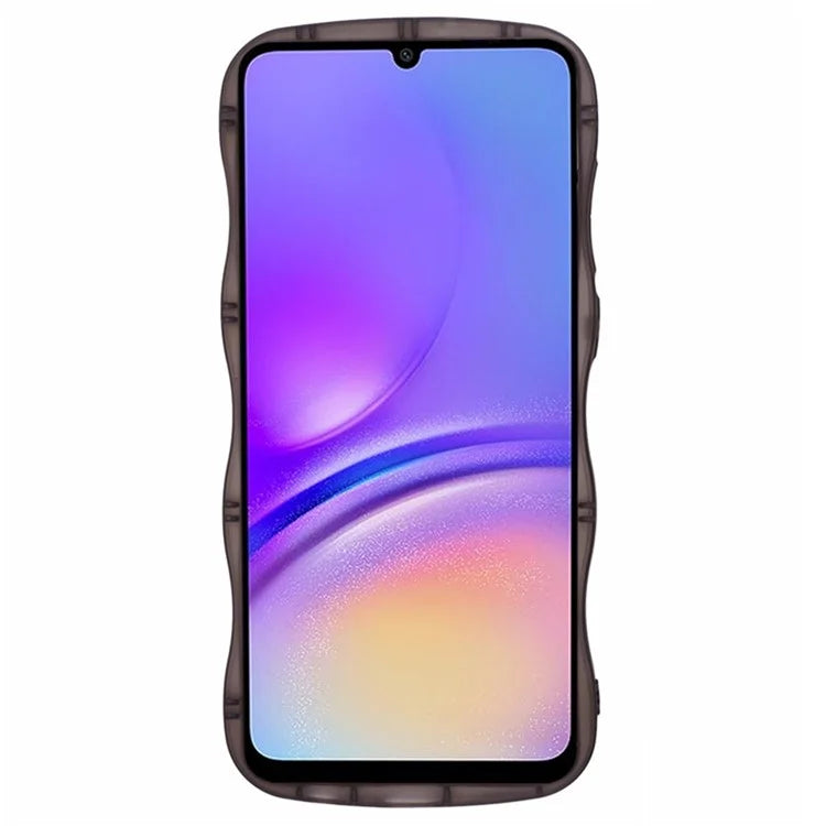 WANLONFENG JWT Series for Samsung Galaxy A05 4G TPU Case Epoxy Phone Cover Wavy Edge with Tempered Glass