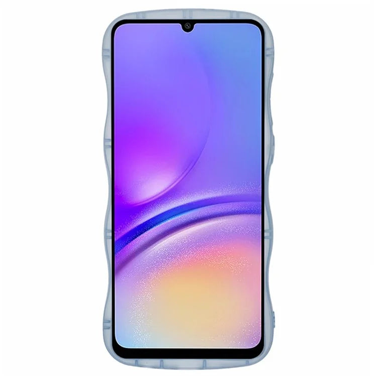 WANLONFENG JWT Series for Samsung Galaxy A05 4G TPU Case Epoxy Phone Cover Wavy Edge with Tempered Glass