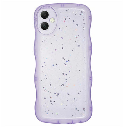 WANLONFENG JWT Series for Samsung Galaxy A05 4G TPU Case Epoxy Phone Cover Wavy Edge with Tempered Glass