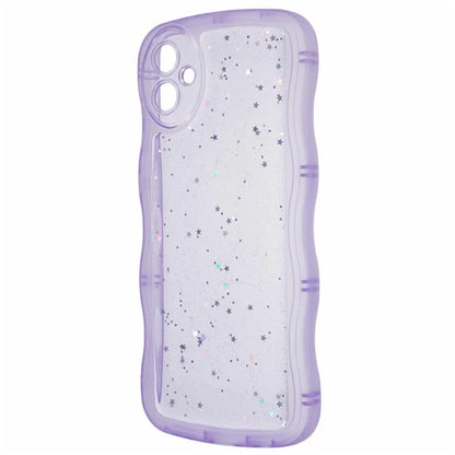 WANLONFENG JWT Series for Samsung Galaxy A05 4G TPU Case Epoxy Phone Cover Wavy Edge with Tempered Glass