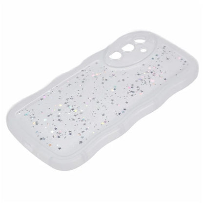 WANLONFENG JWT Series for Samsung Galaxy A15 4G  /  5G TPU Case Epoxy Phone Cover Wavy Edge with Tempered Glass