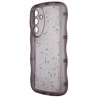 WANLONFENG JWT Series for Samsung Galaxy A15 4G  /  5G TPU Case Epoxy Phone Cover Wavy Edge with Tempered Glass