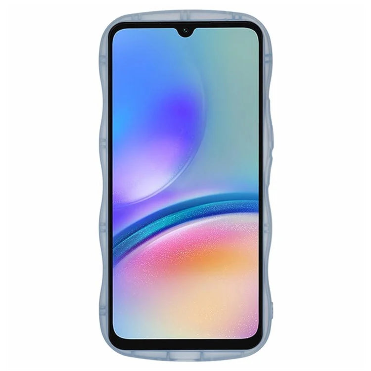 WANLONFENG JWT Series for Samsung Galaxy A15 4G  /  5G TPU Case Epoxy Phone Cover Wavy Edge with Tempered Glass