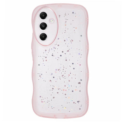WANLONFENG JWT Series for Samsung Galaxy A54 5G TPU Case Epoxy Phone Cover Wavy Edge with Tempered Glass