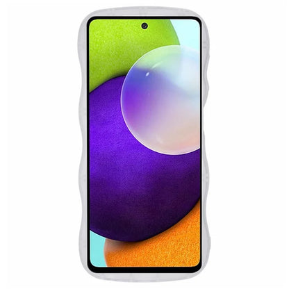 WANLONFENG JWT Series for Samsung Galaxy A53 5G TPU Case Epoxy Phone Cover Wavy Edge with Tempered Glass