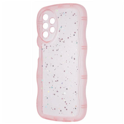 WANLONFENG JWT Series for Samsung Galaxy A53 5G TPU Case Epoxy Phone Cover Wavy Edge with Tempered Glass
