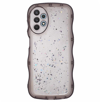 WANLONFENG JWT Series for Samsung Galaxy A53 5G TPU Case Epoxy Phone Cover Wavy Edge with Tempered Glass
