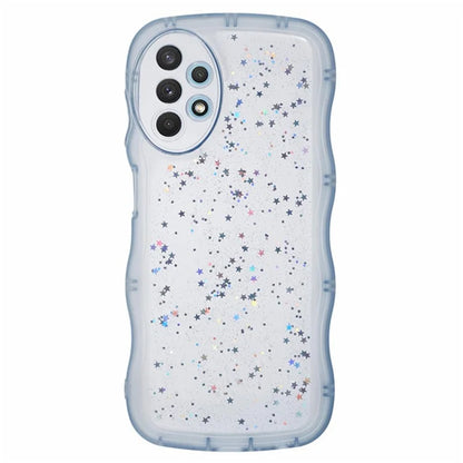 WANLONFENG JWT Series for Samsung Galaxy A53 5G TPU Case Epoxy Phone Cover Wavy Edge with Tempered Glass