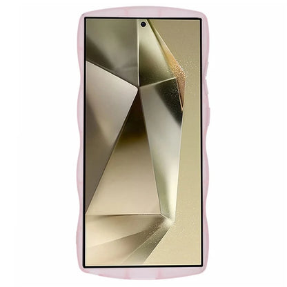WANLONFENG JWT Series for Samsung Galaxy S24 Ultra TPU Case Epoxy Phone Cover Wavy Edge with Tempered Glass