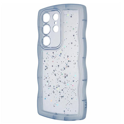 WANLONFENG JWT Series for Samsung Galaxy S24 Ultra TPU Case Epoxy Phone Cover Wavy Edge with Tempered Glass