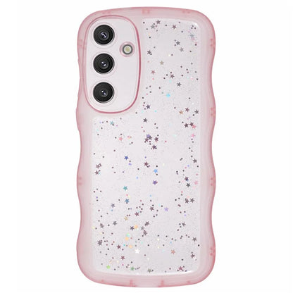 WANLONFENG JWT Series for Samsung Galaxy S24 TPU Case Epoxy Phone Cover Wavy Edge with Tempered Glass