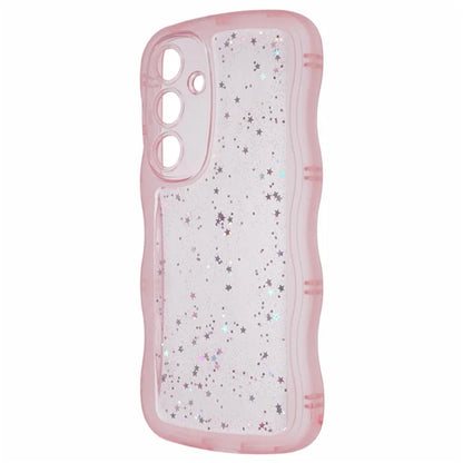 WANLONFENG JWT Series for Samsung Galaxy S24 TPU Case Epoxy Phone Cover Wavy Edge with Tempered Glass