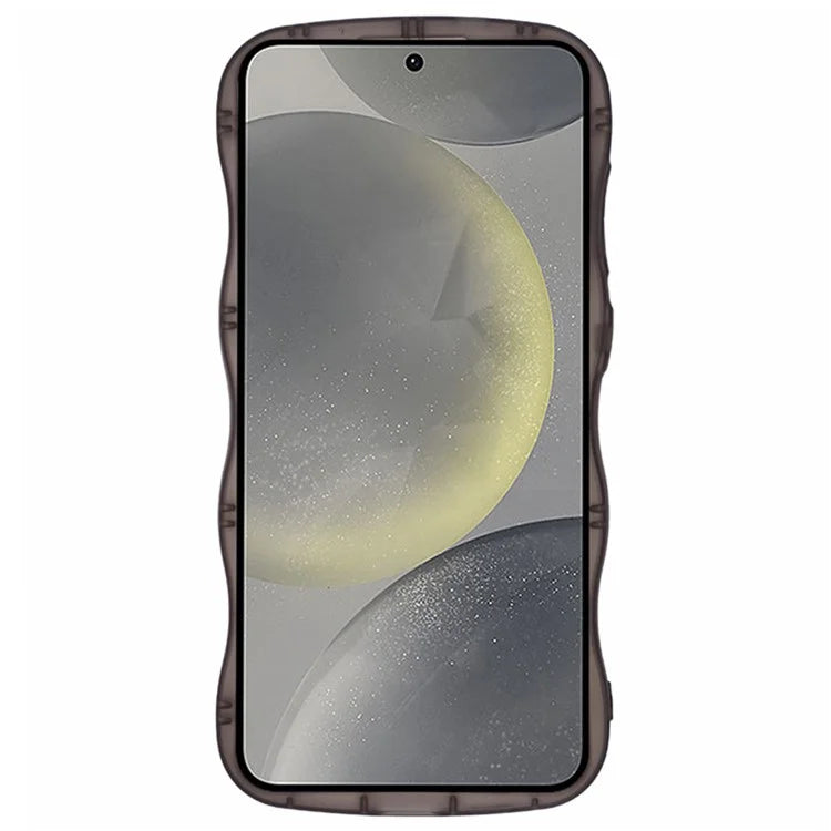 WANLONFENG JWT Series for Samsung Galaxy S24 TPU Case Epoxy Phone Cover Wavy Edge with Tempered Glass
