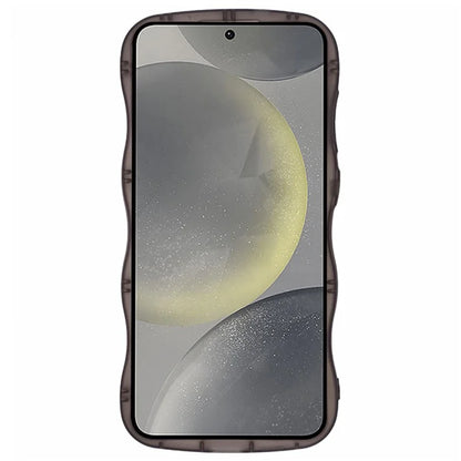 WANLONFENG JWT Series for Samsung Galaxy S24 TPU Case Epoxy Phone Cover Wavy Edge with Tempered Glass