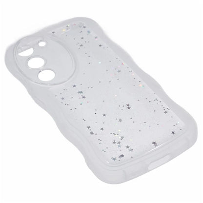 WANLONFENG JWT Series for Samsung Galaxy S23 TPU Case Epoxy Phone Cover Wavy Edge with Tempered Glass