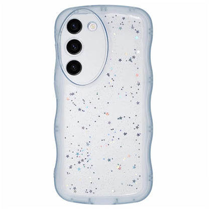 WANLONFENG JWT Series for Samsung Galaxy S23 TPU Case Epoxy Phone Cover Wavy Edge with Tempered Glass