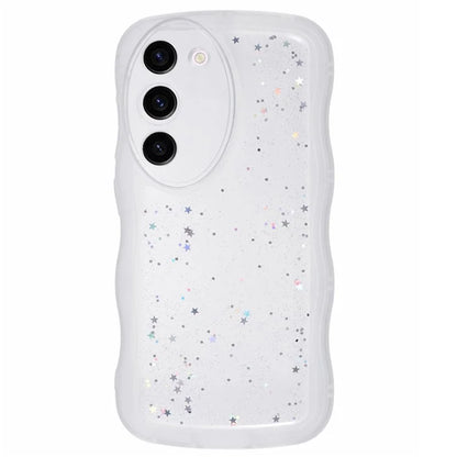 WANLONFENG JWT Series for Samsung Galaxy S23+ TPU Case Epoxy Phone Cover Wavy Edge with Tempered Glass
