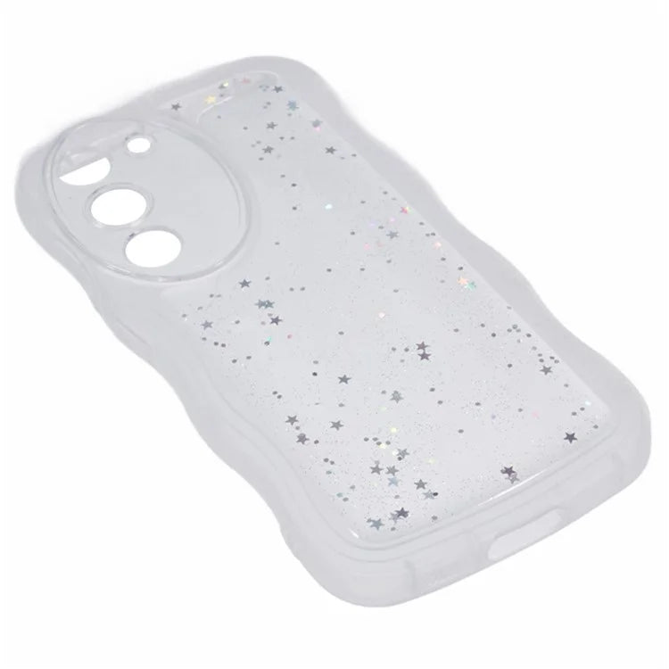 WANLONFENG JWT Series for Samsung Galaxy S23+ TPU Case Epoxy Phone Cover Wavy Edge with Tempered Glass