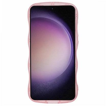 WANLONFENG JWT Series for Samsung Galaxy S23+ TPU Case Epoxy Phone Cover Wavy Edge with Tempered Glass