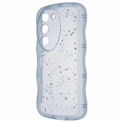 WANLONFENG JWT Series for Samsung Galaxy S23+ TPU Case Epoxy Phone Cover Wavy Edge with Tempered Glass