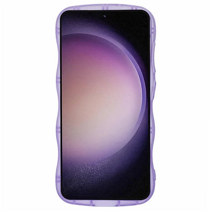 WANLONFENG JWT Series for Samsung Galaxy S23+ TPU Case Epoxy Phone Cover Wavy Edge with Tempered Glass