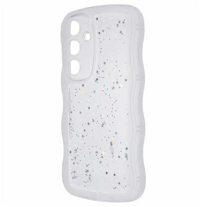 WANLONFENG JWT Series for Samsung Galaxy S23 FE TPU Case Epoxy Phone Cover Wavy Edge with Tempered Glass