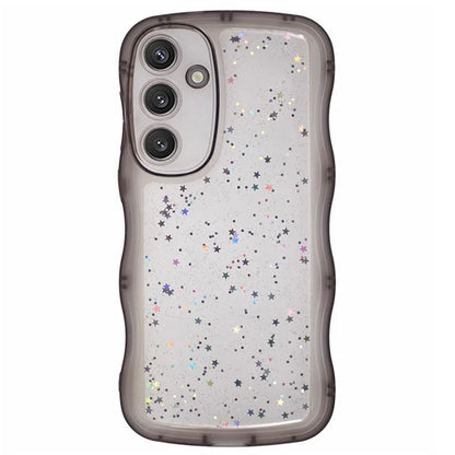 WANLONFENG JWT Series for Samsung Galaxy S23 FE TPU Case Epoxy Phone Cover Wavy Edge with Tempered Glass