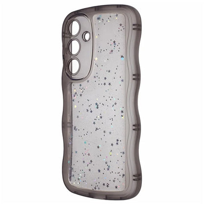 WANLONFENG JWT Series for Samsung Galaxy S23 FE TPU Case Epoxy Phone Cover Wavy Edge with Tempered Glass