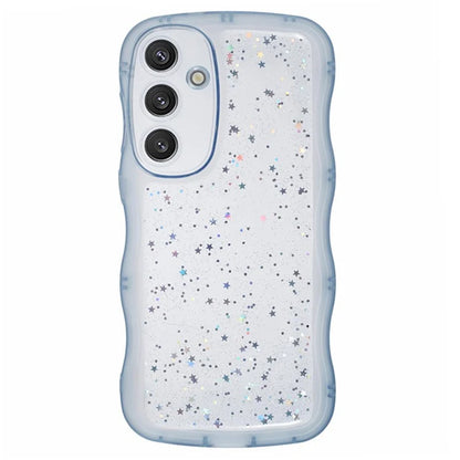 WANLONFENG JWT Series for Samsung Galaxy S23 FE TPU Case Epoxy Phone Cover Wavy Edge with Tempered Glass