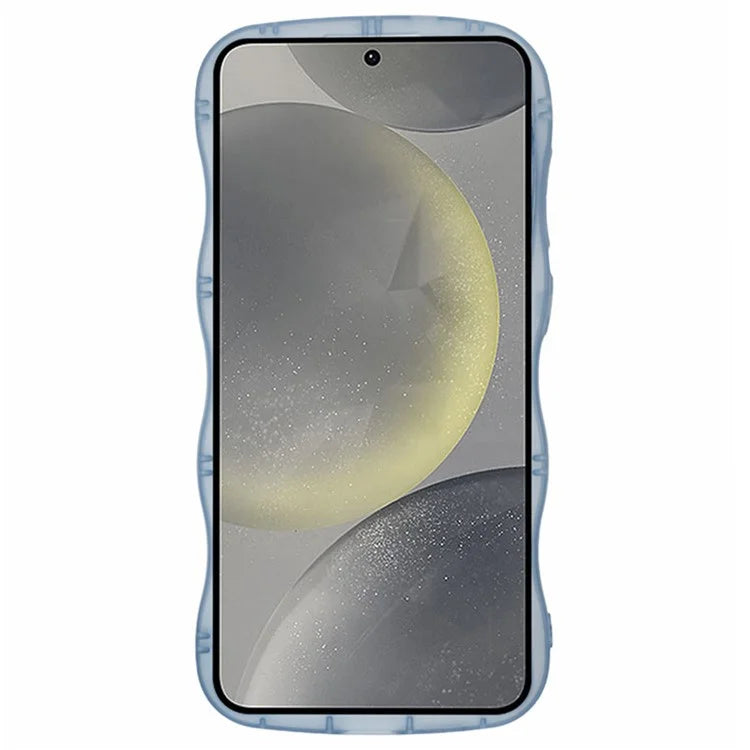 WANLONFENG JWT Series for Samsung Galaxy S23 FE TPU Case Epoxy Phone Cover Wavy Edge with Tempered Glass