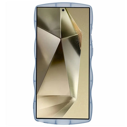 WANLONFENG JWT Series for Samsung Galaxy S23 Ultra TPU Case Epoxy Phone Cover Wavy Edge with Tempered Glass