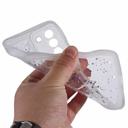 WANLONFENG JWT Series for Samsung Galaxy S21 FE 5G TPU Case Epoxy Phone Cover Wavy Edge with Tempered Glass
