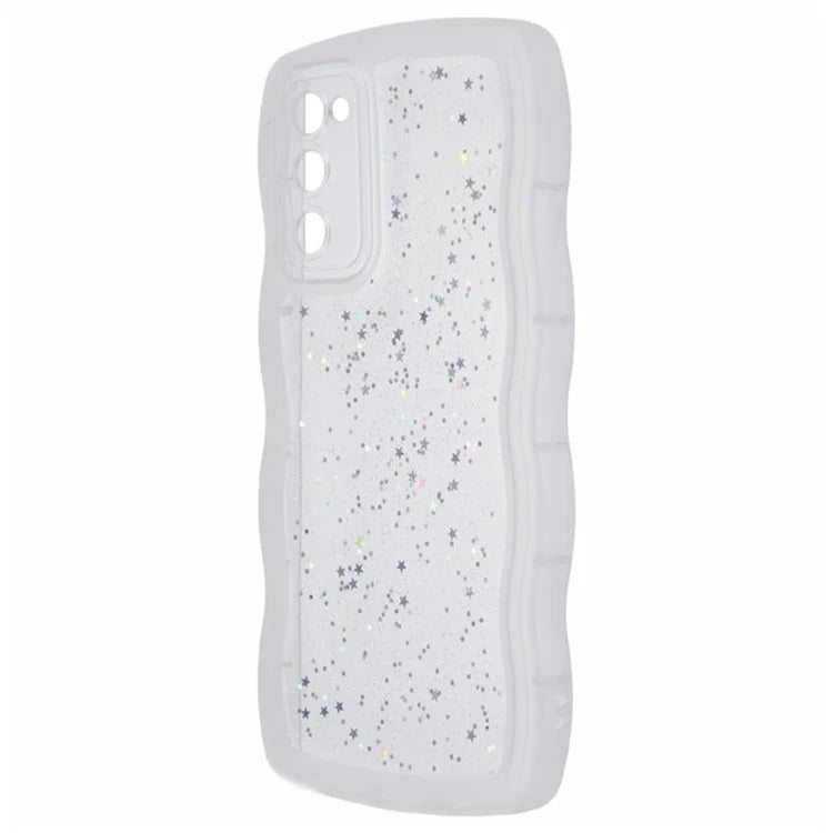 WANLONFENG JWT Series for Samsung Galaxy S20 FE 5G  /  4G  /  S20 FE 2022 TPU Case Epoxy Phone Cover Wavy Edge with Tempered Glass