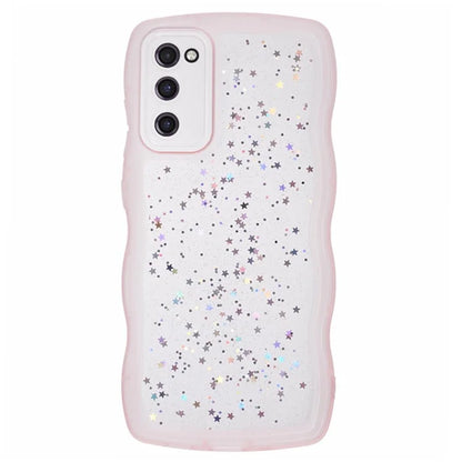 WANLONFENG JWT Series for Samsung Galaxy S20 FE 5G  /  4G  /  S20 FE 2022 TPU Case Epoxy Phone Cover Wavy Edge with Tempered Glass