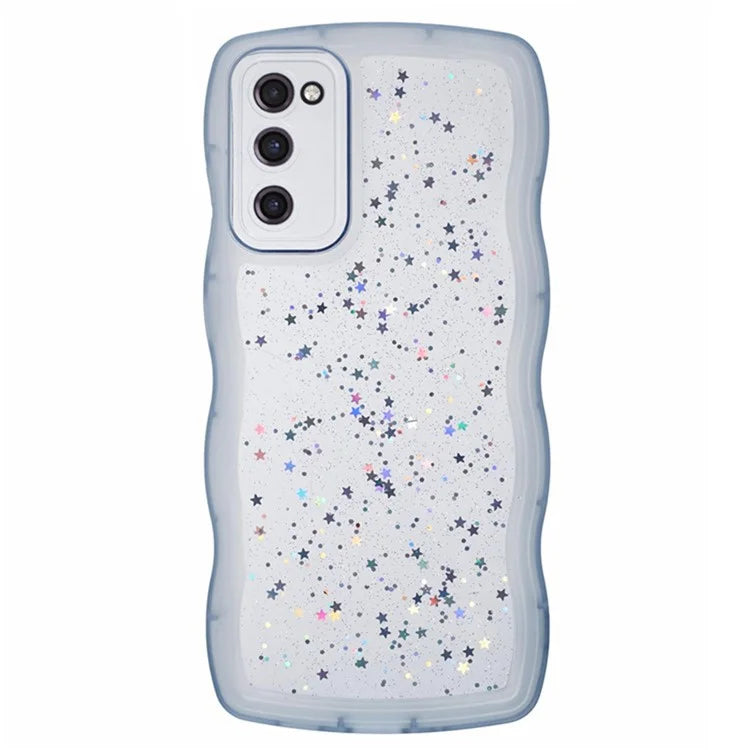WANLONFENG JWT Series for Samsung Galaxy S20 FE 5G  /  4G  /  S20 FE 2022 TPU Case Epoxy Phone Cover Wavy Edge with Tempered Glass